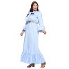 L I V D Women's Poplin Bell Sleeve Top and Maxi Skirt Set - 2 of 3