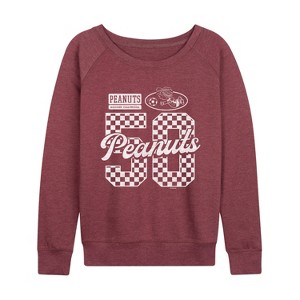 Women's - Peanuts - Patty Jersey Soccer Lightweight French Terry Wide Neck Long Sleeve Graphic Shirt - 1 of 4