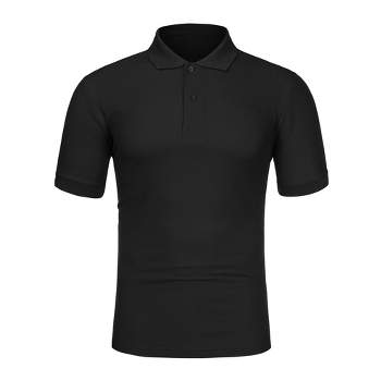 Lars Amadeus Men's Summer Solid Polo Shirts Short Sleeve Golf Performance Polo T Shirts