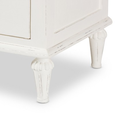 White Cedar 3-Drawer Nightstand with Tapered Legs