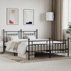 vidaXL Sturdy Metal Bed Frame with Elegant Design, Headboard and Footboard, Extra Storage Space, Black - 2 of 4