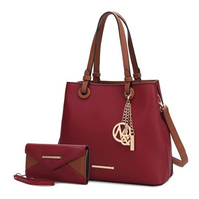 MKF Collection Kearny Vegan Leather Women’s Tote Bag with Wallet by Mia K- 2 pieces