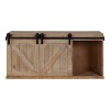 Kate and Laurel Cates Decorative Wood Wall Storage Cabinet with Sliding Barn Doors, 30x10x14, Rustic Brown - 2 of 4