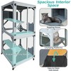 30.7" Wooden Outdoor Catio on Wheels, Luxury Cat Enclosure with Napping House, 4 Platforms & Weatherproof Asphalt Roof, Sliding Door Cat Cage - 3 of 4