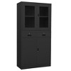 vidaXL Office Cabinet Anthracite Steel and tempered glass Large - 2 of 4