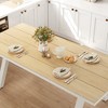 FUFU&GAGA Indoor-Outdoor Deck Dining Table for 8,Metal legs,Weather-Resistant, Modern Farmhouse Kitchen/Patio Table - 3 of 4
