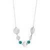 Silpada 'Sending Signals' Sterling Silver Compressed Turquoise and Freshwater Pearl Necklace, 18" + 2" - 2 of 4