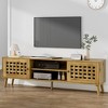 Heynemo 63" Vintage TV Stand with Angled Legs, Wood TV Console with Basket Weave Wooden Door, Media Entertainment Center Table with Storage - 2 of 4