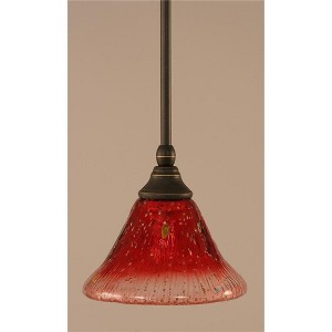 Toltec Lighting Any 1 - Light Pendant in  Dark Granite with 7" Raspberry Crystal Shade - 1 of 1