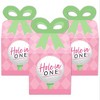 Big Dot of Happiness Golf Girl - Square Favor Gift Boxes - Pink Birthday Party or Baby Shower Bow Boxes - Set of 12 - 2 of 4