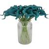 Duovlo 20pcs Calla Lily Bridal Wedding Bouquet Lataex Real Touch Artificial Flower Home Party Decor (Peacock Blue) - 4 of 4