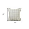 HomeRoots 20" X 20" Ivory And Black Linen Geometric Zippered Pillow - 3 of 4