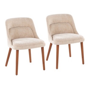 LumiSource Set of 2 Rina Fabric Chair Walnut Wood - 1 of 4