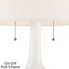 Possini Euro Design Country Cottage Table Lamp with USB Charging Port 27" Tall White Floral Ceramic Drum Shade Living Room Bedroom House - 4 of 4