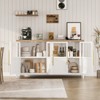 55" Large Buffet Sideboard Cabinet with 4 Glass Doors and Shelves, Farmhouse Storage Cabinet for Kitchen Dining Room, Living Room - 4 of 4