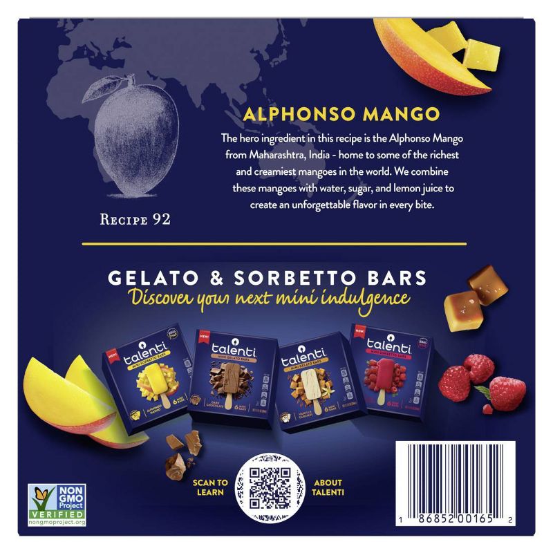 Talenti Alphonso Mango Frozen Mini Sorbetto Bars - 6pk/11.1 fl oz, 4 of 9