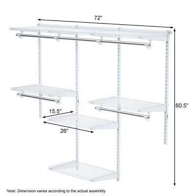 Adjustable Steel Wall Mounted Closet Organizer System