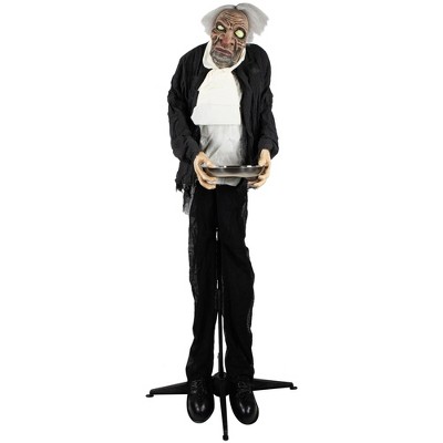 Northlight LED Lighted Animated Butler with Sound Halloween Decoration - 5.5' - Clear Lights