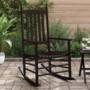 vidaXL Rocking Chairs with Curved Seats 2 pcs Brown Solid Wood Poplar - 1 of 4