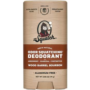 DR. SQUATCH Men's Natural Deodorant - Wood Barrel Bourbon - 2.65oz