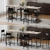 2-Person Counter Height Dining Set with Storage Shelves and Upholstered Chairs - 4 of 4