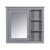 30" x 28" Medicine Cabinet, Wall Mounted Bathroom Storage Cabinet, Modern Bathroom Wall Cabinet with Mirror,Medicine Cabinet with 3 Open Shelves Grey - 3 of 4