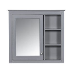 Chery Life 30'' x 28'' Wall Mounted Storage Cabinet, Bathroom Wall Cabinet with Mirror,Medicine Cabinet with 3 Open Shelves - 1 of 4