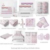 Bacati - Jungle Safari Girls Lilac/Coral Solid Crib Rail Guard Cover set of 2 Small Side - 4 of 4