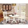 3-Piece Linen White Finish Solid Wood Top - Dining Room Set - Seats 4 - 2 of 4
