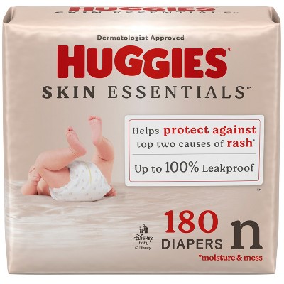 Huggies Skin Essentials Disposable Diapers - NB - 180ct