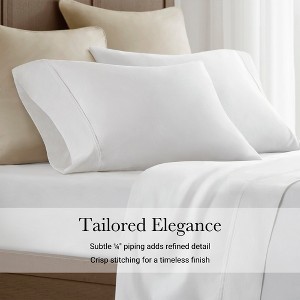 Harbor House 2Pcs 100% Premium Cotton Solid Pillowcases, 400TC Luxury Sateen Textile Smooth Touch Pillow Shams - 1 of 4