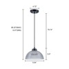 LLHZSY Semi-Dome Grid Glass Pendant Light, Modern Metal Hanging Chandelier Fixture for Kitchen Island, Dining Room -  9 4/5"  or 13 3/4" - 3 of 4