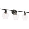 Elegant Lighting Gene 3 light Black and Clear glass Wall sconce - 4 of 4