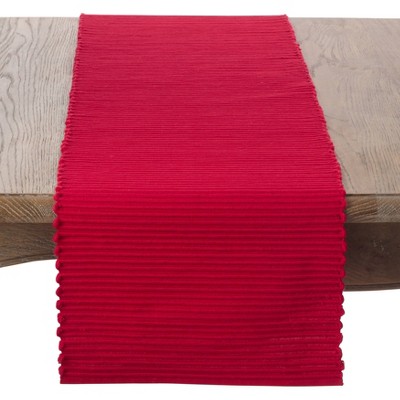 Red Ribbed Cotton Table Runner 13" x 72"