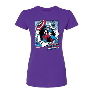 Women's - Marvel - Captain America Comic Book Panels Fitted Graphic T-Shirt - 1 of 1