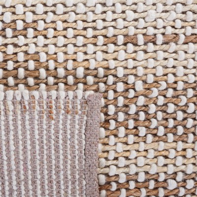 Artisan Woven Natural Beige Wool 8' x 10' Rectangular Rug