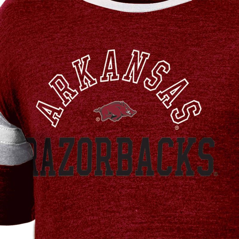 NCAA Arkansas Razorbacks Girls&#39; Short Sleeve Striped Shirt, 3 of 4