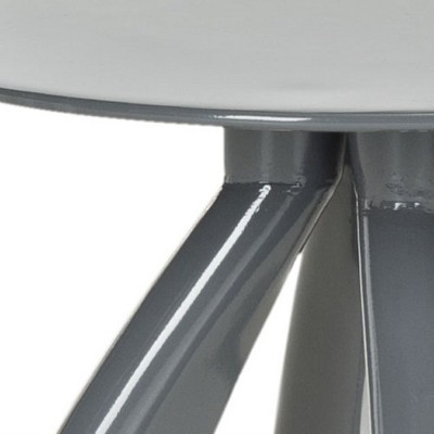 Warm Grey Iron Sculptural Accent Stool