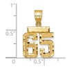 Black Bow Jewelry 14k Yellow Gold, Varsity Collection, Small D/C Pendant Number 65 - 2 of 3