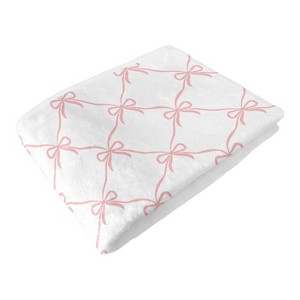 Sweet Jojo Designs Baby Girl Toddler Blanket Ballerina and Ballet Bows Pink and White - 1 of 4