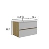 COWLOWN Black 29.9-in Contemporary Wall-Mounted Bathroom Vanity with Snow White & Natural Oak Finish, Silent Soft-Close Drawers - 4 of 4
