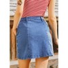 A Spring Fling Button Down A-Line Jean Skirt - 3 of 4