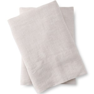 Lands' End Garment Washed Chambray Flax Linen Breathable Pillowcases - 1 of 4