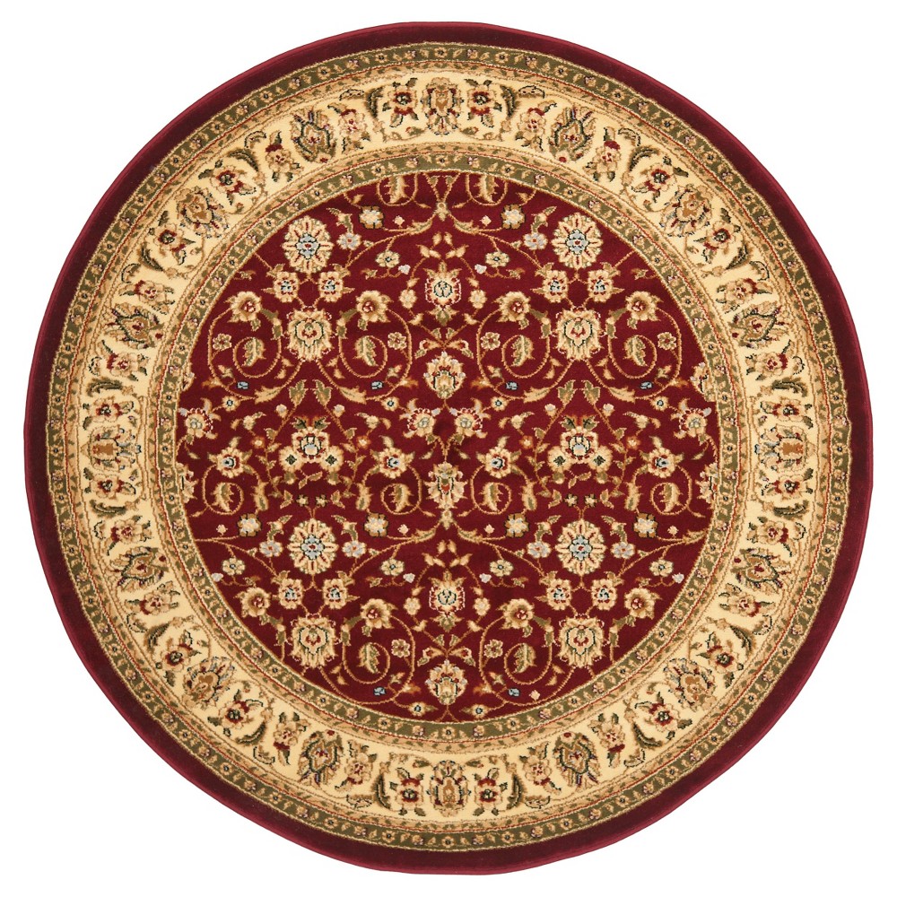 8' Holly Round Area Rug Red/Ivory - Safavieh