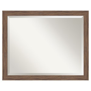 Amanti Art Pia Medium Brown Narrow Beveled Framed Bathroom Vanity Wall Mirror - 1 of 4