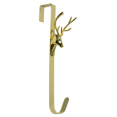 Northlight 15.25" Shiny Gold Deer Over the Door Christmas Wreath Hanger