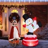 Angel Sar 4.8FT Rotating Snowman Inflatable, Motorized Animated Christmas Decoration with LED Lights, Outdoor Yard Blow Up Decor - 3 of 4