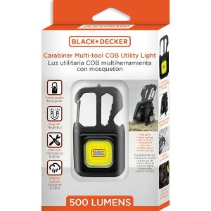 Black & Decker Magnetic Multi-Tool 500 Lumen COB Clip-on Utility Light, Screwdriver, Bottle opener, Wrench and Window Breaker - 1 of 4