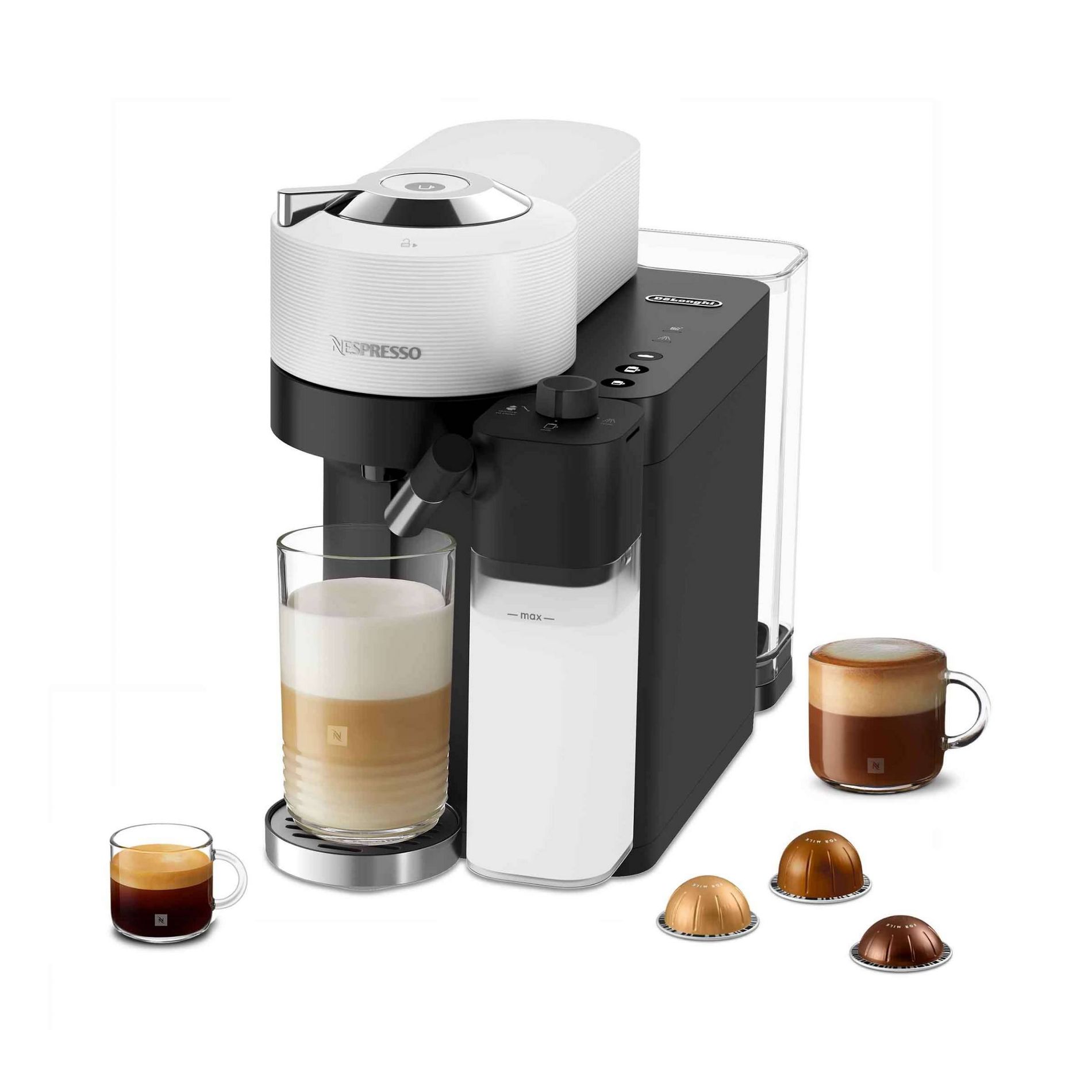 Nespresso Vertuo Lattissima Espresso Maker by DeLonghi White: Single Serve, Automatic Shut-Off, Electric Frother