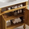 ORRD 30" Walnut Bathroom Vanity with Seashell Resin Sink, Flip-Up Storage & Soft-Close Doors - 4 of 4